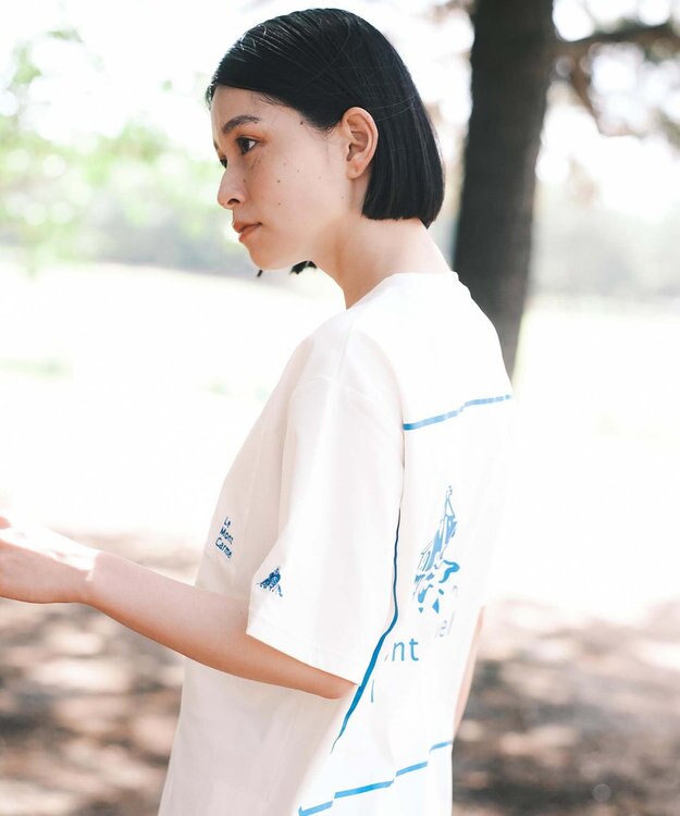 SHARE PARK LADIES 【UVカット・吸水速乾・ストレッチ・軽量 】バックプリントポケットTシャツ（S・Mサイズ） ホワイト系