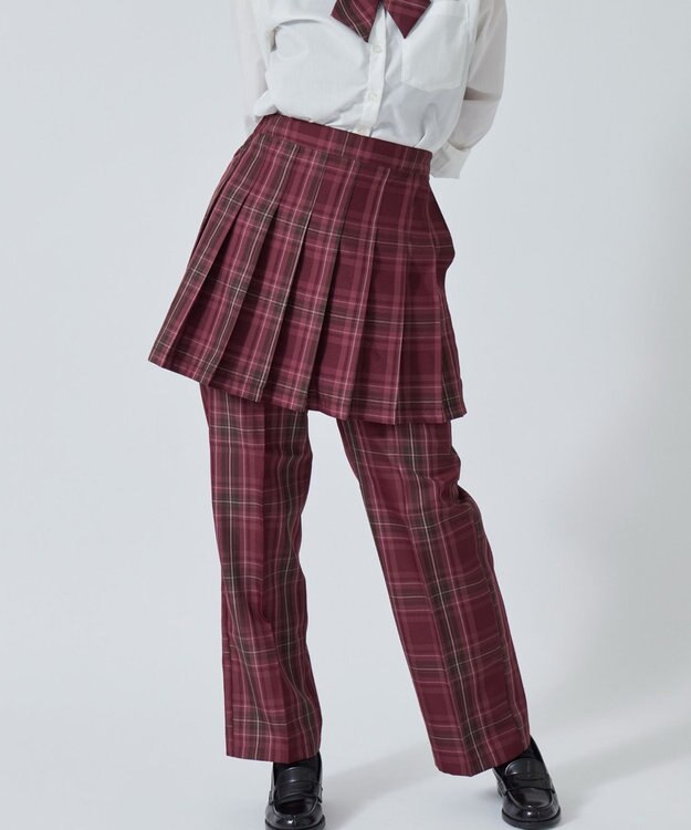 WEGO 【SCHOOLITEM】スクールプリーツスカート レッドチェック1