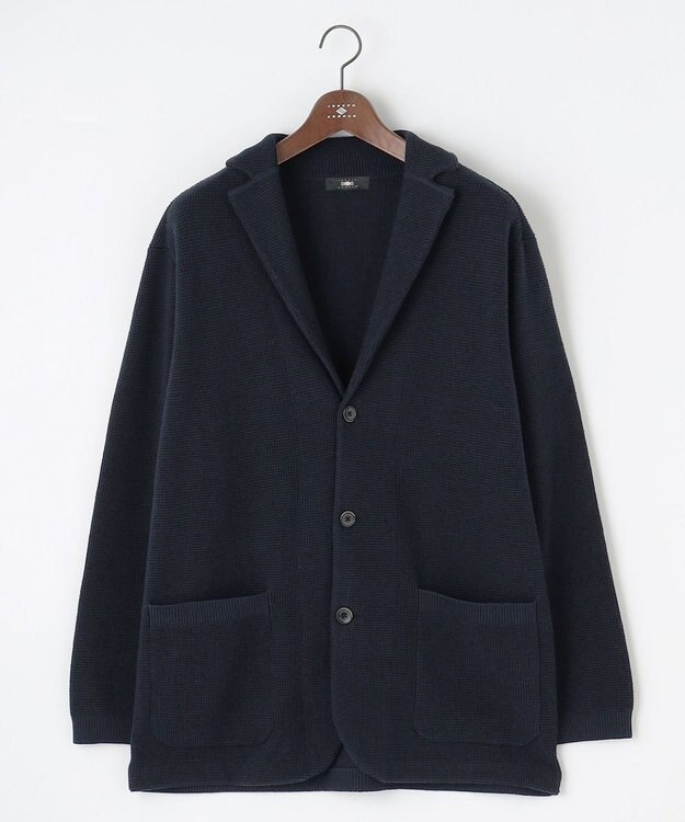JOSEPH ABBOUD 【キングサイズ・オリジナルオーガニックコットン使用】JOE COTTON ニット ジャケット ネイビー系