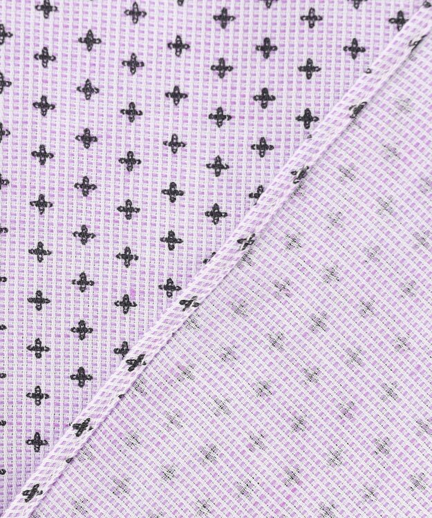 JOSEPH ABBOUD 【ビジネスシーンに最適・サステイナブル】ソアロンンシャンブレープリント 半袖 シャツ ライラック系5