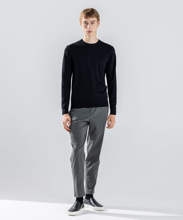 JOSEPH HOMME 【ストレッチ】リュクスレーヨン　クルーネック長袖ニット ブラック系