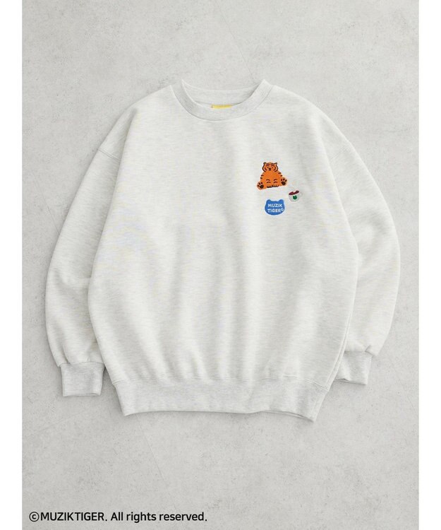 Green Parks ムジークタイガー／裏起毛刺しゅうプルオーバー Oatmeal