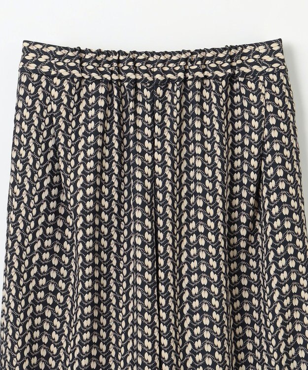 ANY 【洗濯機可/ウエストゴム】ウェーブプリントパンツ ブラウン