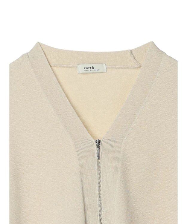 earth music&ecology ＶネックＺＩＰカーディガン Ivory