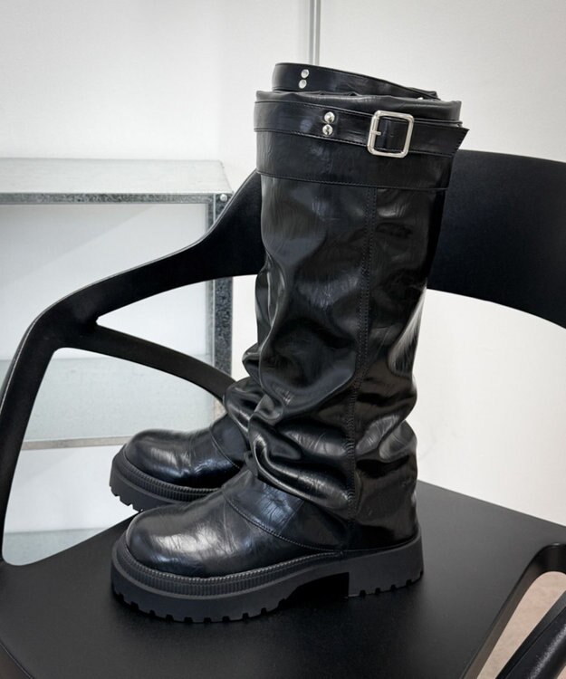 WEGO ベルトカバーロングブーツ ブラック