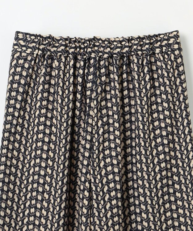 ANY 【洗濯機可/ウエストゴム】ウェーブプリントパンツ ブラウン