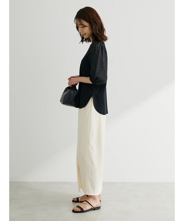 Green Parks ・ＳＵＧＡＲ　ＳＰＯＯＮ　シャーリング袖プルオーバー Black