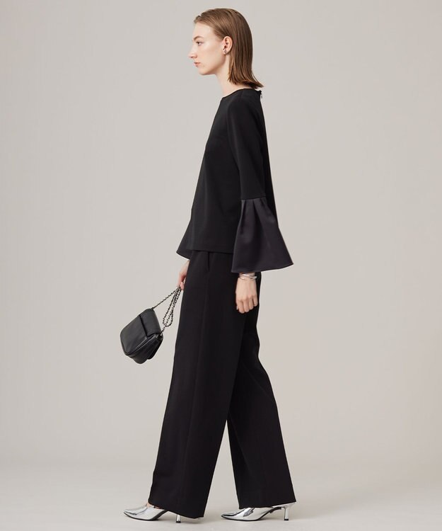 ICB L 【洗える】ミリオーネダンボールニットブラウス ブラック系