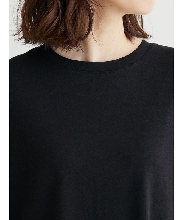 Green Parks 接触冷感　袖切替えカットワンピース Black