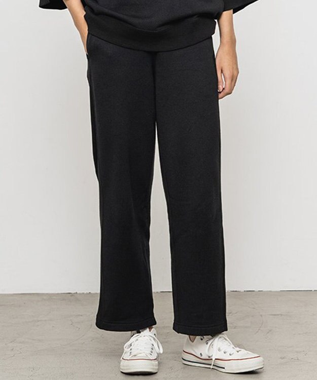HAAG スマイルコットン SIDE RIB SWEAT PANTS スウェットパンツ ブラック