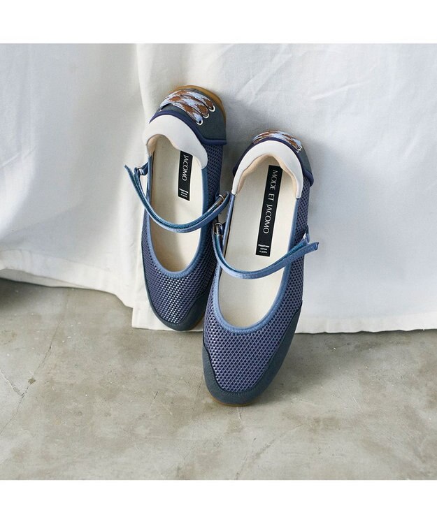 MODE ET JACOMO <MODE ET JACOMO>ストラップバレエスニーカー ブルー