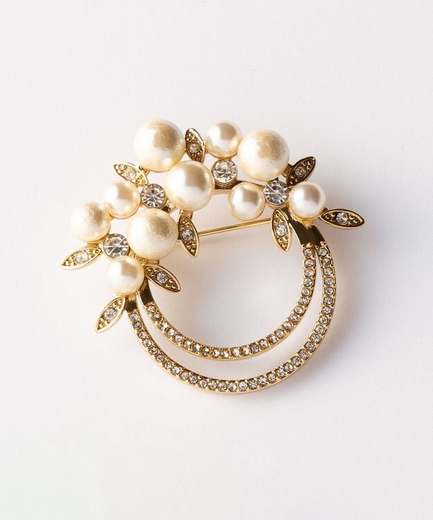 J.PRESS LADIES リースブーケ ブローチ ゴールド系