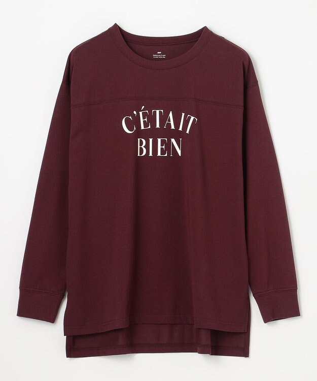 ANY L フットボールロングスリーブＴシャツ バーガンディ