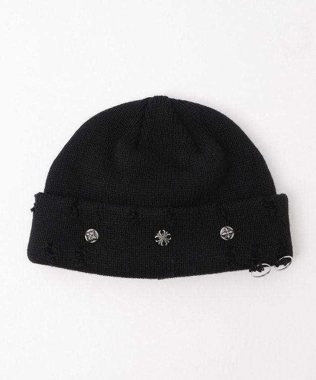 WEGO メタルチャームニットキャップ ブラック