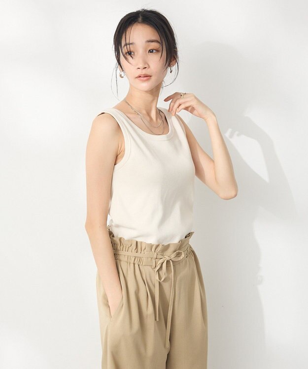 CRAFT STANDARD BOUTIQUE 【抗菌防臭】テレコタンクトップ Ivory