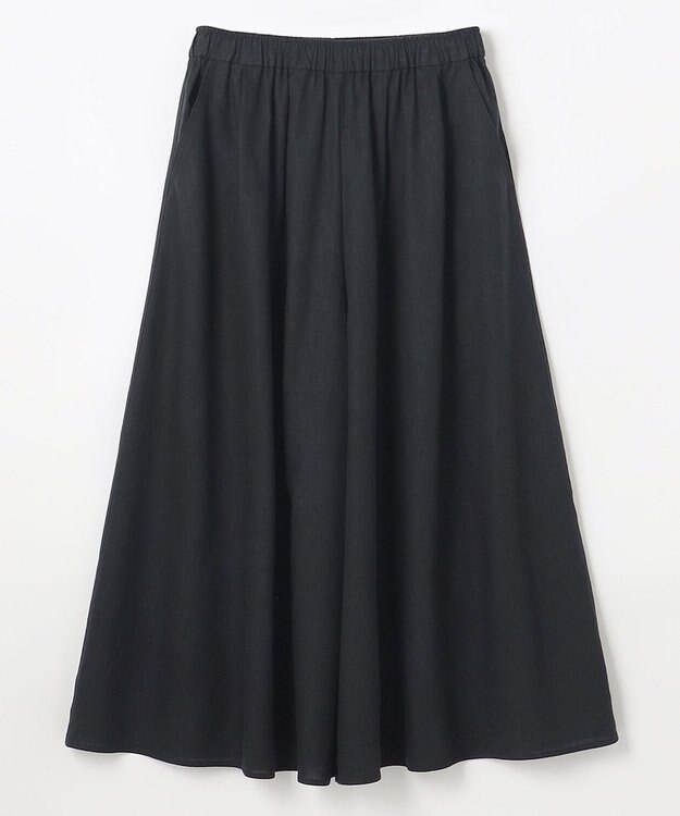 ANY 【ウエストゴム/接触冷感/UVケア】清涼リネンスカーチョ ブラック