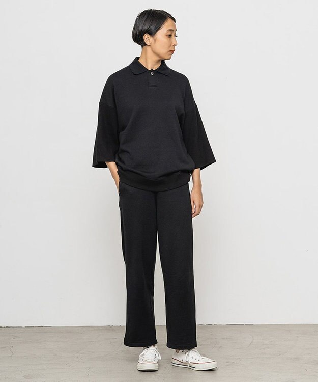 HAAG スマイルコットン SIDE RIB SWEAT PANTS スウェットパンツ ブラック