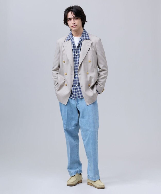 J.PRESS MEN 【J.PRESS ORIGINALS】【UNISEX】Washed Piped Stem DENIM サックスブルー系