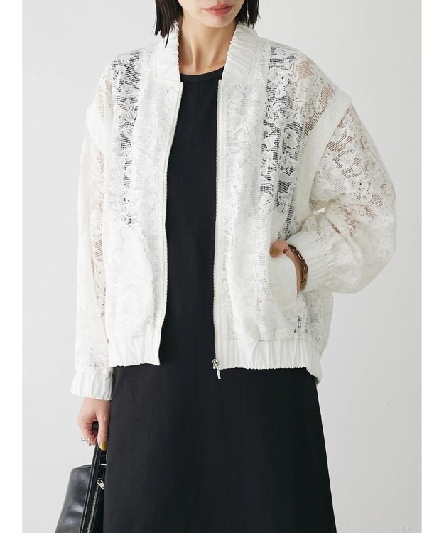 Green Parks ２ＷＡＹ　レースブルゾン Off White