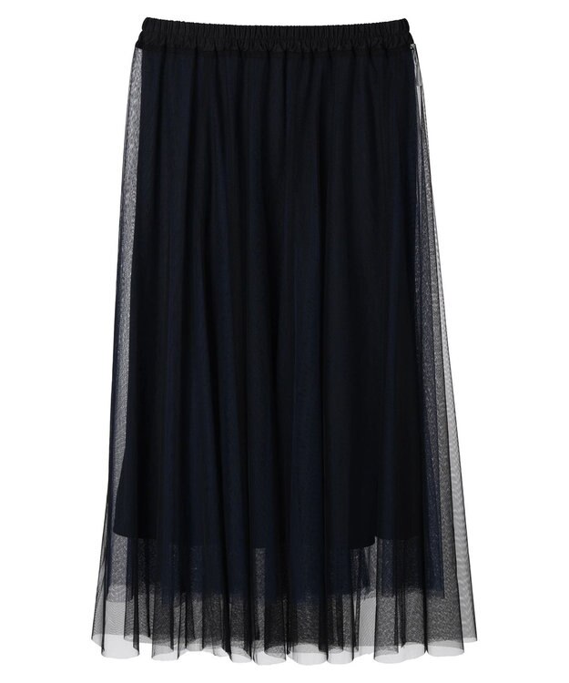 Green Parks ＳＥＴ２点　リバーシブルチュールスカート＋ペチスカート Navy