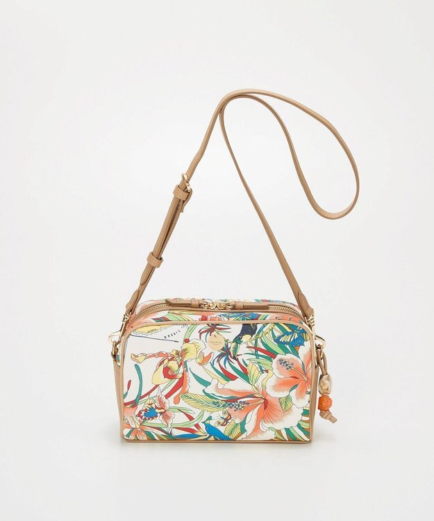 TOPKAPI 【TREASURE TOPKAPI】マイルドサテン スカーフ柄 ショルダーバッグ キャメル