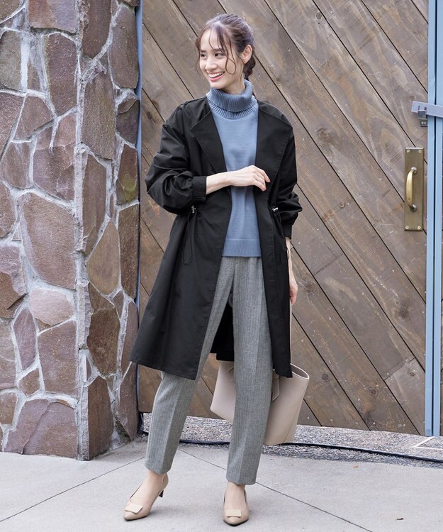 Tiaclasse L 着流しパフスリーブコート ブラック