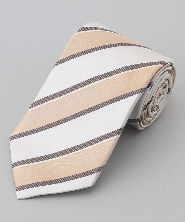 GOTAIRIKU GOTAIRIKU別注【日本製】シルク ネクタイ_ストライプ ベージュ系1