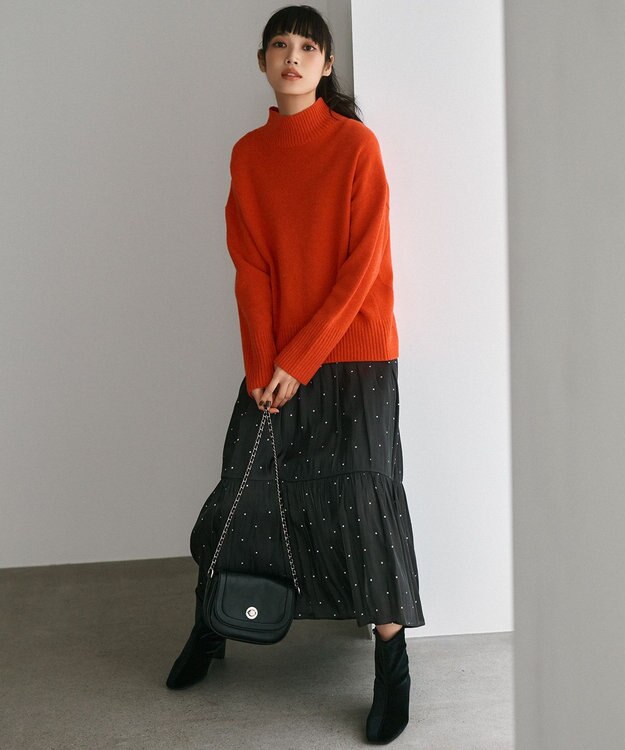 UNFILO カシミヤブレンド ハイネックニット オレンジ