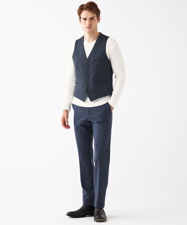 JOSEPH ABBOUD 【キングサイズ】ツィーディジャージー ベスト ブルー系7