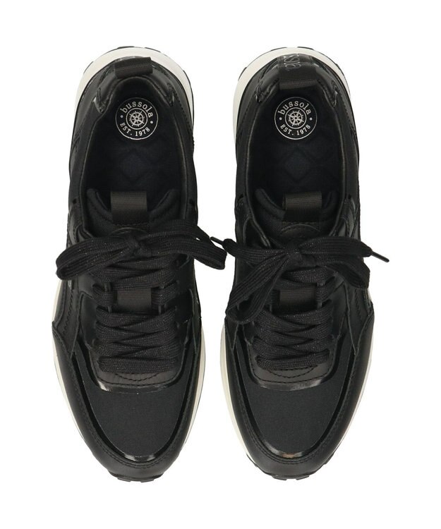 INTER-CHAUSSURES 【BUSSOLA】レースアップスニーカー ブラックコンビ
