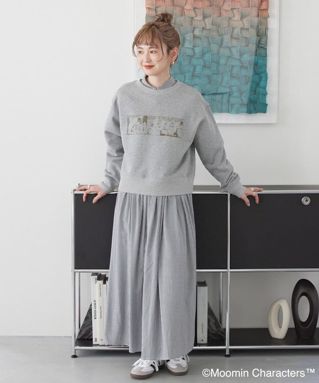 AMERICAN HOLIC Moomin コミック柄プリント裏毛プルオーバー Light Gray Mixture