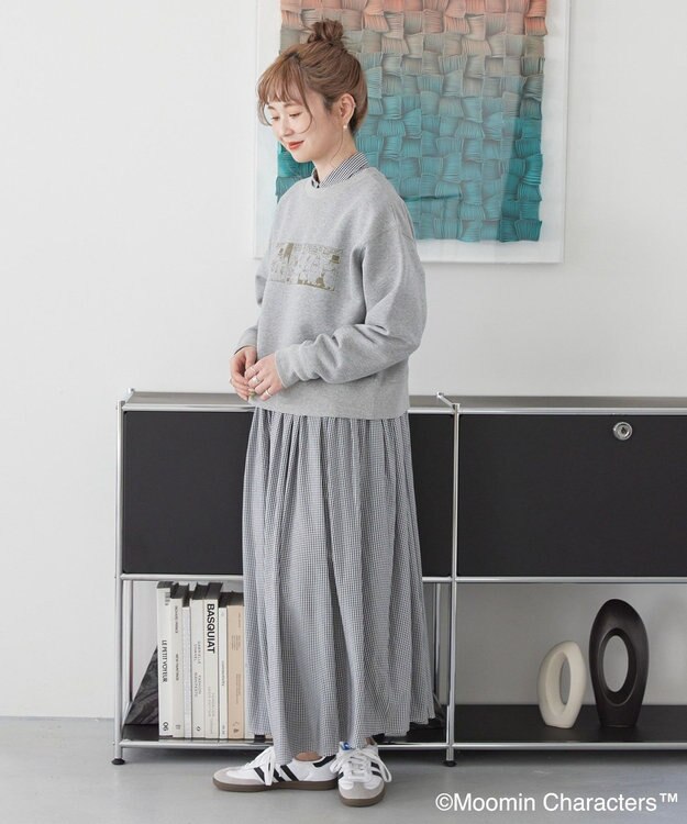 AMERICAN HOLIC Moomin コミック柄プリント裏毛プルオーバー Light Gray Mixture