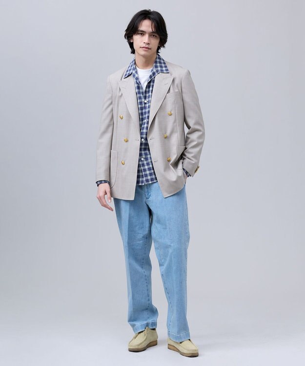 J.PRESS MEN 【J.PRESS ORIGINALS】【UNISEX】Washed Piped Stem DENIM サックスブルー系