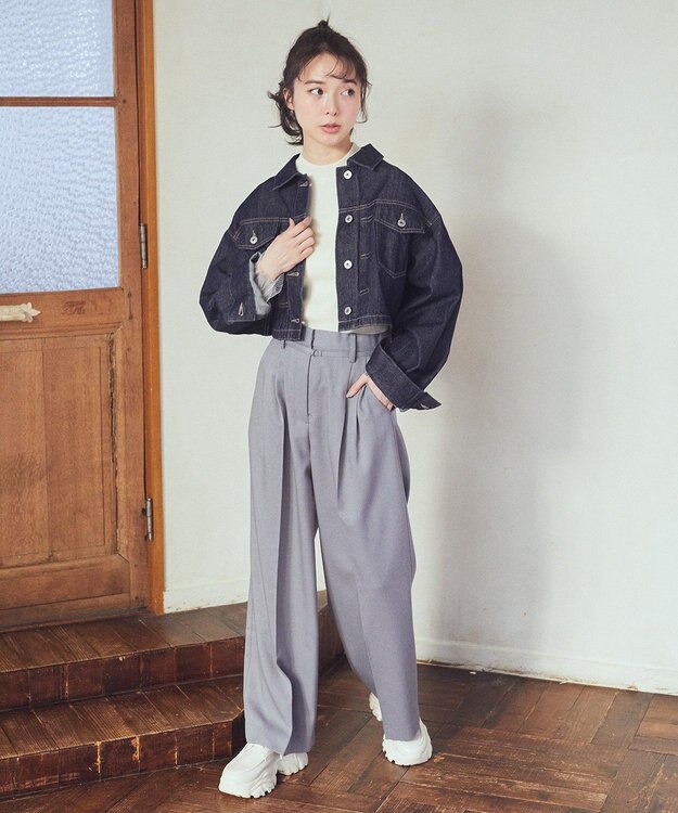 earth music&ecology ショートデニムジャケット Indigo