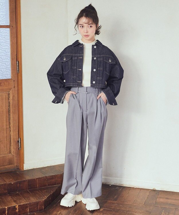 earth music&ecology ショートデニムジャケット Indigo