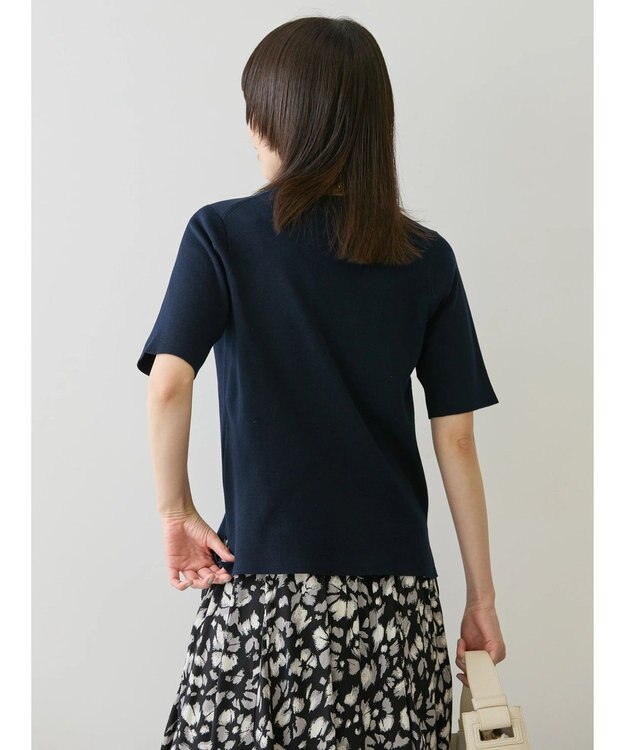 AMERICAN HOLIC ５分袖リブニットプルオーバー Navy