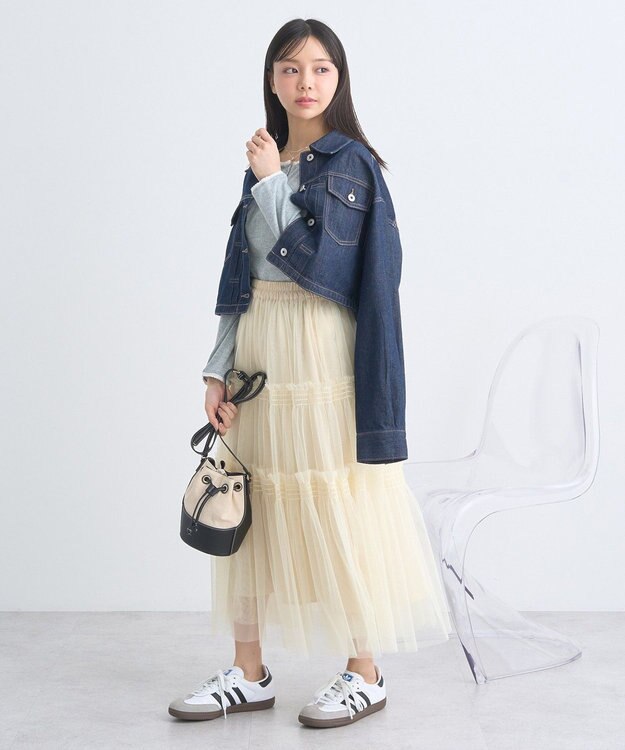 earth music&ecology ショートデニムジャケット Indigo