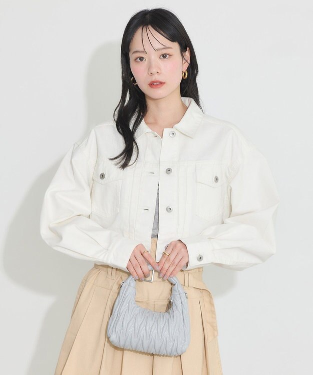 earth music&ecology ショートデニムジャケット Off White