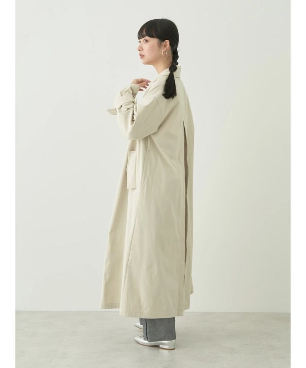 earth music&ecology 着流しロングトレンチ Ecru