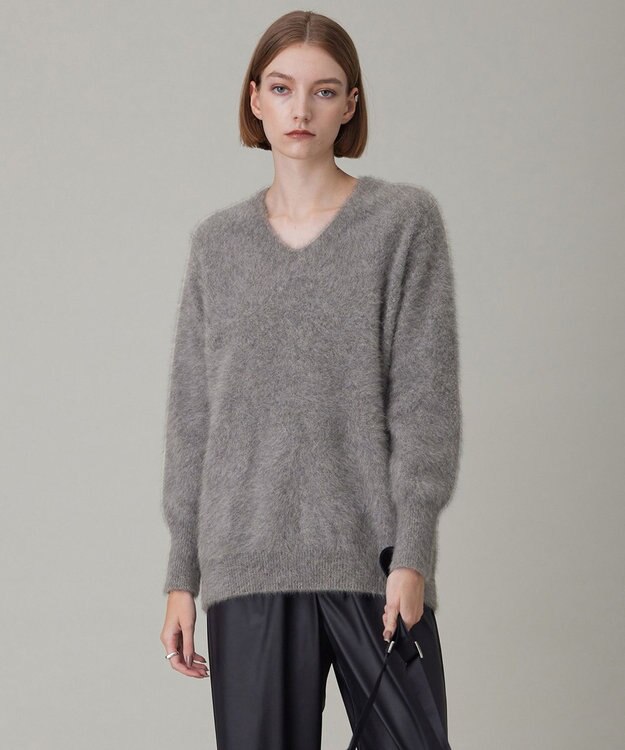 ICB フォックスカシミヤ プルオーバー ライトグレー系