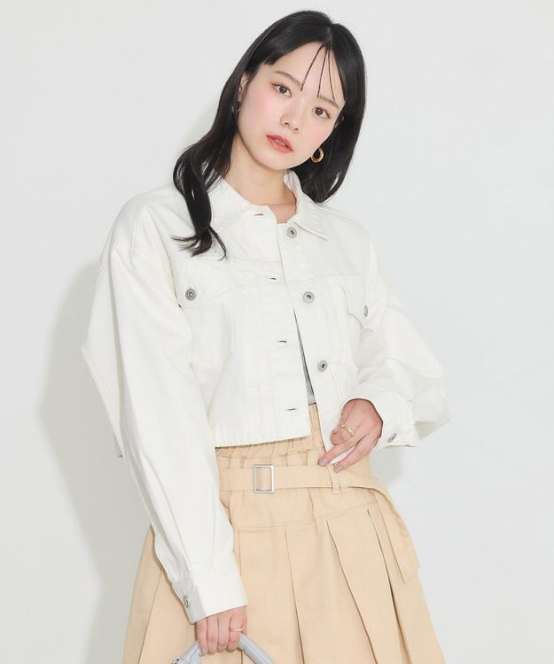 earth music&ecology ショートデニムジャケット Off White