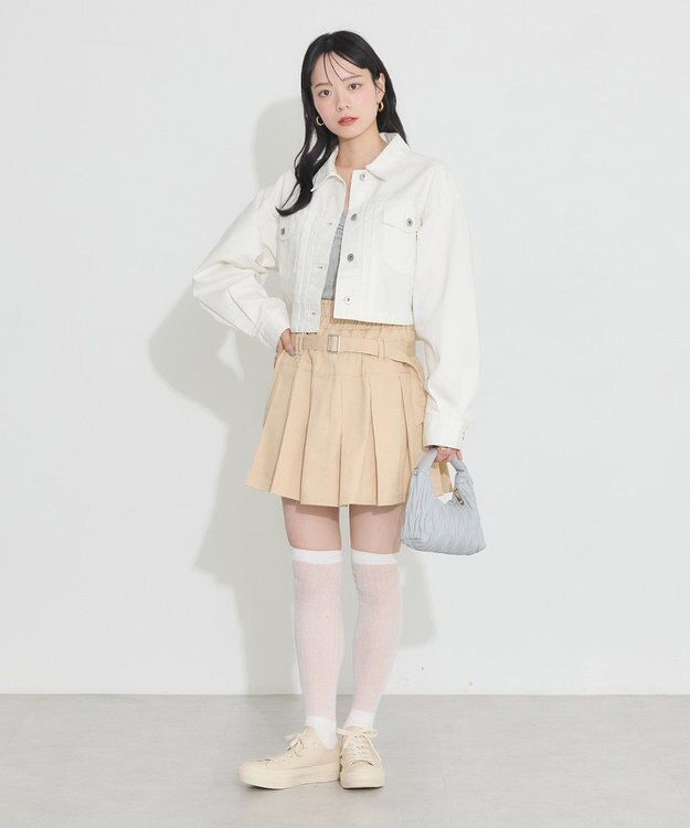 earth music&ecology ショートデニムジャケット Off White