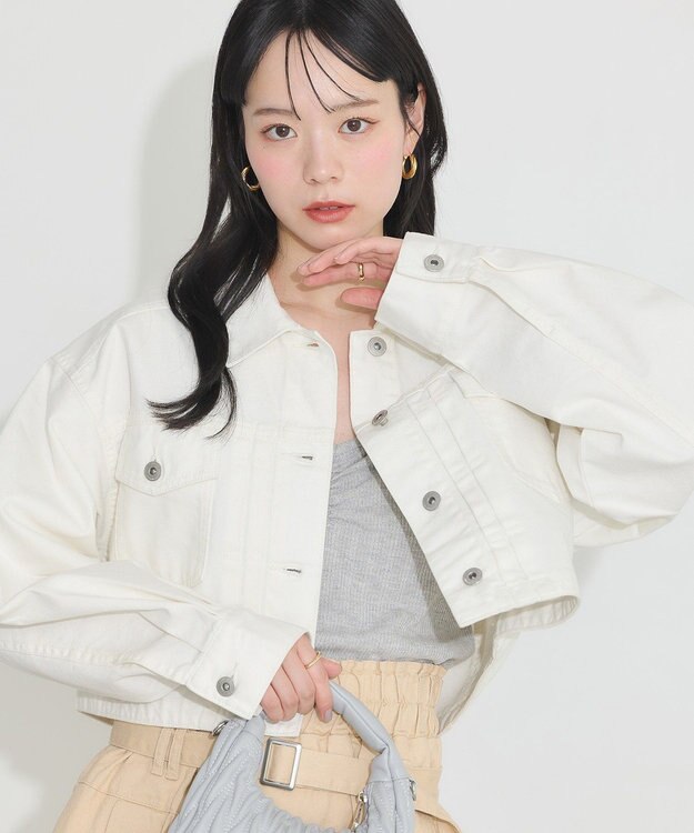 earth music&ecology ショートデニムジャケット Off White