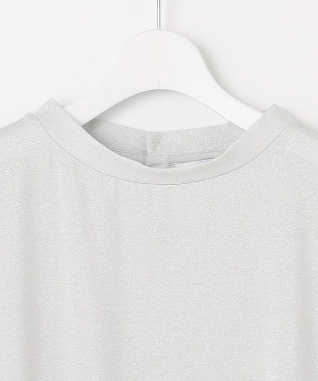 J.PRESS LADIES 【洗える・接触冷感・UVカット】ラメ天竺 カットソー シルバー系