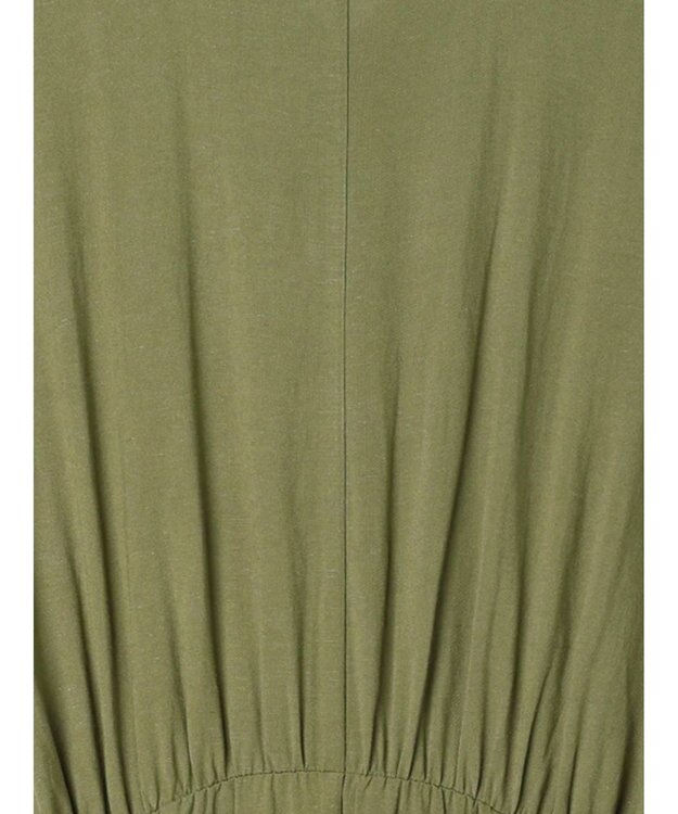 Te chichi ベルト付きレーヨンリネンシャツワンピース カーキ