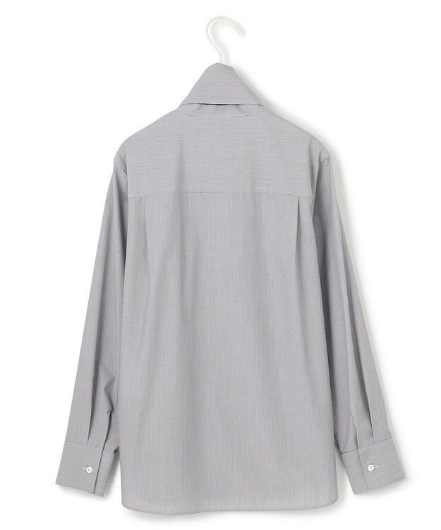 ICB L 【CLASSY.1月号掲載・洗える】 クリーンブロード ボウタイブラウス ブラックストライプ系