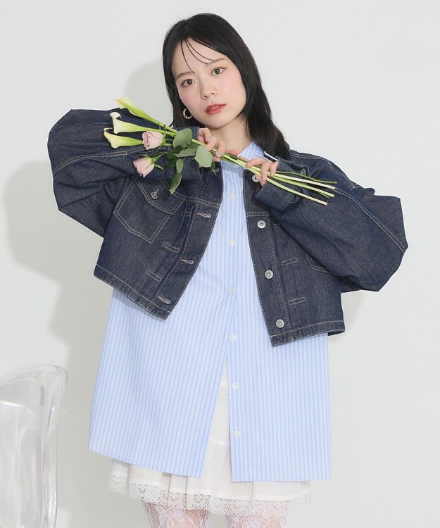 earth music&ecology ショートデニムジャケット Indigo