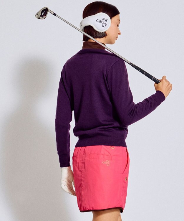 PW CIRCULUS 【WOMEN】Spark cat クルーネックニット ゴルフウェア レディース パープル系