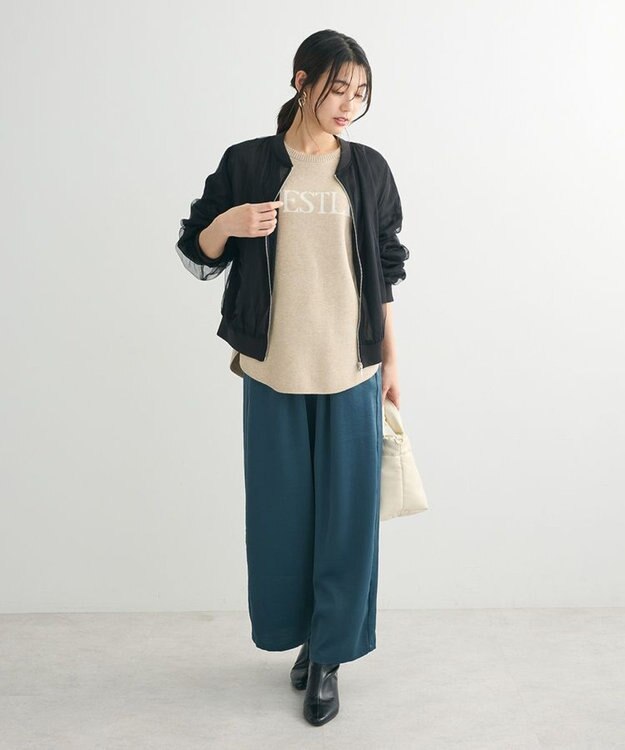 Green Parks チュールブルゾン Black