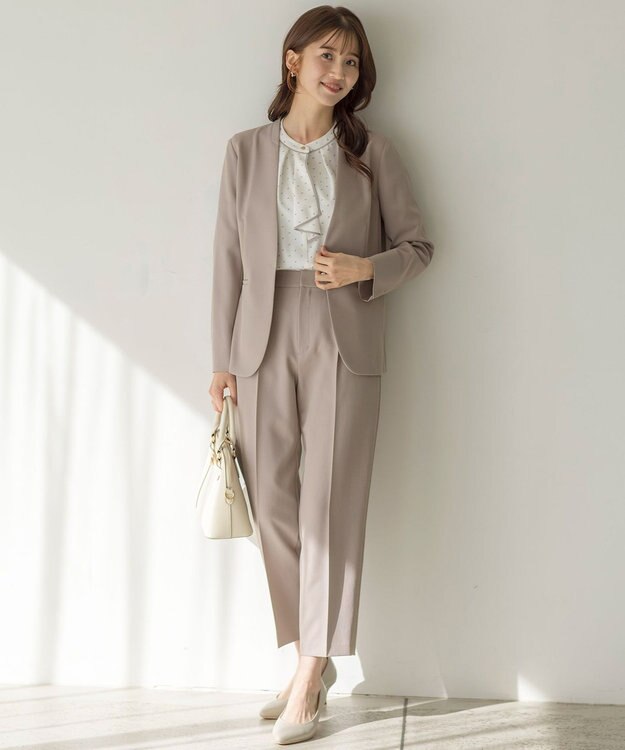 ANY SIS 【UVカット・接触冷感・吸水速乾】スマートビューティストレッチ  テーパードパンツ グレージュ